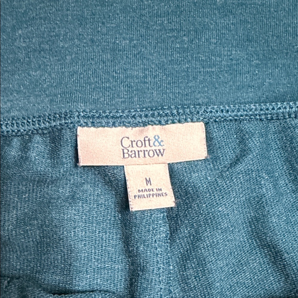 croft & barrow Teal Cropped Wide-Leg Knit Pants - Picture 2 of 2